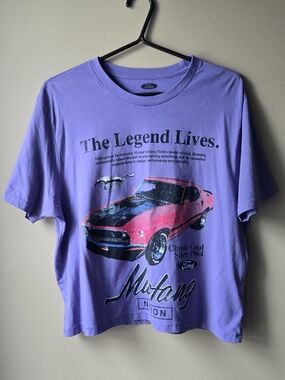 Ford Lavender Short-Sleeve Tee with Red Car Graphic